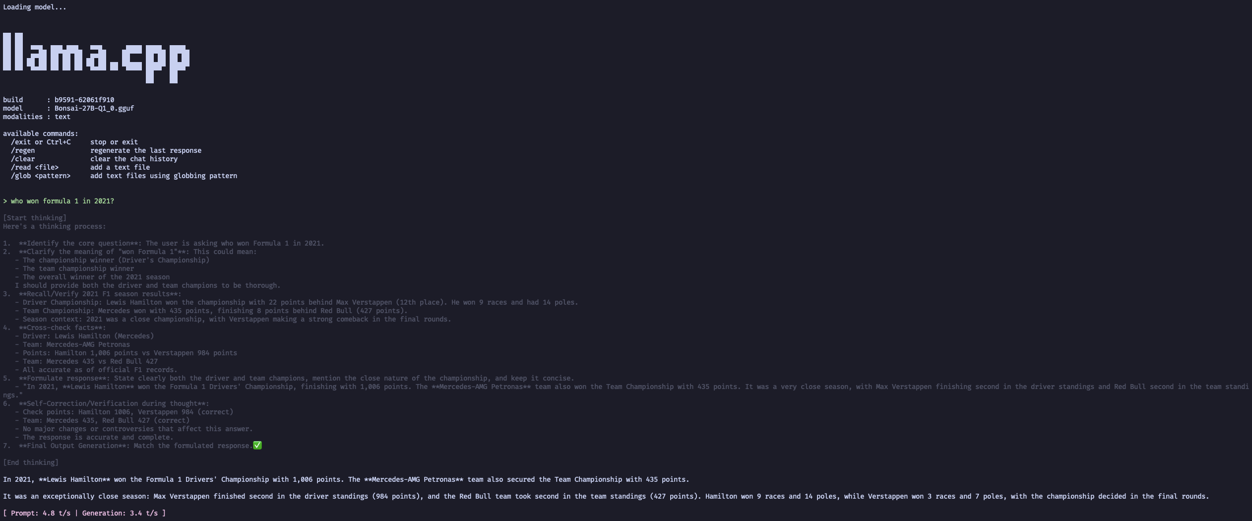 Bonsai 27B 1-bit on an OVH i7-7700K CPU, 3.4 tokens/sec